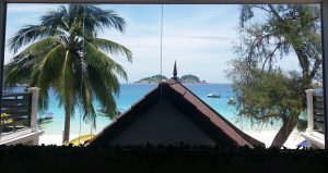 vista dal ristorante del coral redang resort