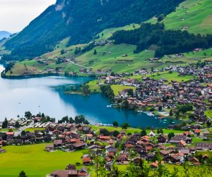 casine svizzere di lungern viste dall'alto